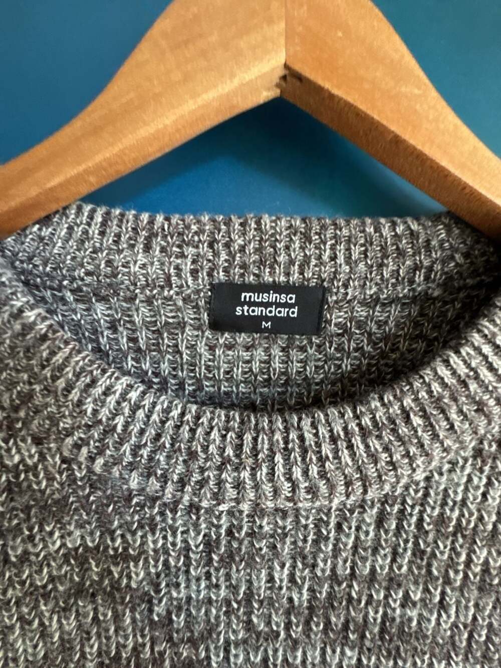 musinsa standard Men's Crewneck Knit Sweater in Brown Heather - Picture 2 of 6